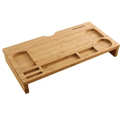 Afbeelding van Songmics Lld201 Monitorstandaard Van Bamboe, Pc Standaard, Voor De Laptop