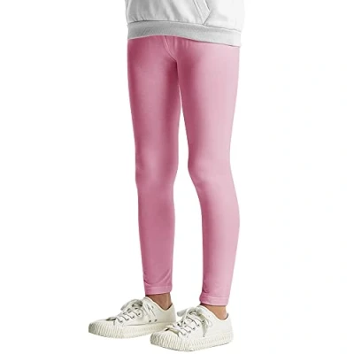Afbeelding van L&amp;K II 2708 Kinderlegging, basic, effen, voor meisjes, dansbroek, babylegging, fitnessbroek, katoen, 1 pak roze, 116 cm