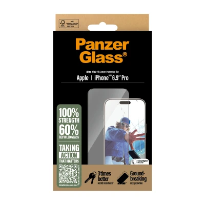 Afbeelding van Panzerglass Ultra wide Fit Screenprotector Voor Apple Iphone 2024 6.7&#039;&#039; Pro Transparant