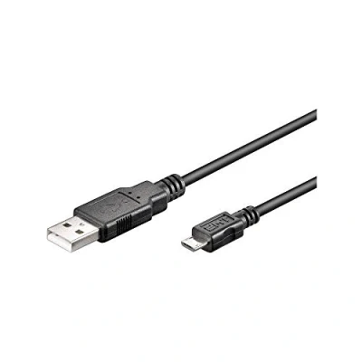 Afbeelding van Goobay 93922 USB A naar Micro B kabel 0,6 m/mobiele telefoonkabel 480 Mbits/oplaadkabel 2.0 type stekker adapterkabel/koperen geleider/zwart / meter