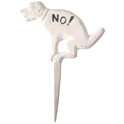 Afbeelding van Esschert Design Hondenbord poepen no! wit l2b24h33