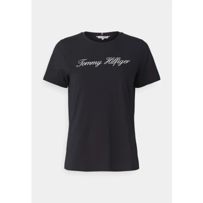 Afbeelding van Tommy Hilfiger Script Regular Tshirt print, Dames, Maat: XXS, Desert sky