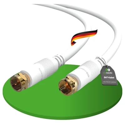 Afbeelding van conecto Sat kabel, antennekabel, coaxiale F connector naar connector, dubbel afgeschermd, 1,50 m, wit