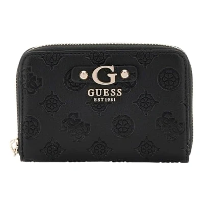 Afbeelding van GUESS Portemonnee Gerty SLG Medium Zip Around Wallet Black Zwart
