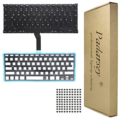 Afbeelding van Pardarsey Laptop Toetsenbord Notebook Keyboard Vervanging Duits QWERTZ DE Compatibel Voor MacBook Air 13 Inch A1369 A1466 Series 2011 2012 2013 2014 2015 met achtergrondverlichting