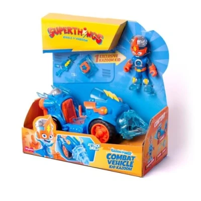 Afbeelding van Superthings Kazoo Power Combat Vehicle Kid Kazoom gevechtsvoertuig uit de tv serie &quot;Kazoom Power&quot;. Bevat 1 gevechtsvoertuig, Exclusive, wapen en accessoire