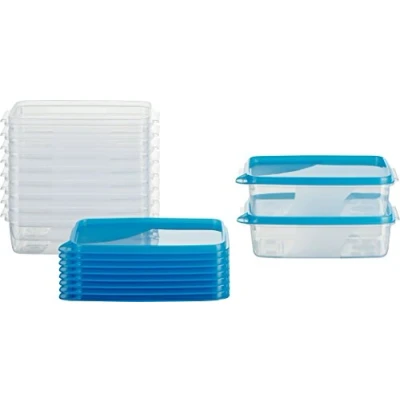 Afbeelding van MiraHome Voedselcontainer container voor vriezer 15 x 10 5 cm blauw Oostenrijkse kwaliteit (0,5 l rechthoekig Piso (10 stuks)