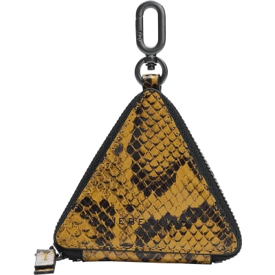Afbeelding van LIEBESKIND BERLIN Leren Utensil zak Snake Pendant Triangle Etui Dijon Geel