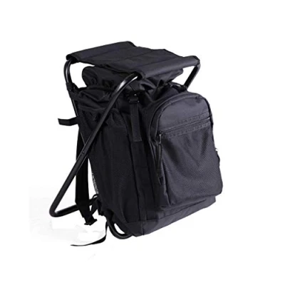 Afbeelding van ZWARTE RUGZAK MET STOEL Wandeltocht Vissen Stoelen Kruk Assault Look