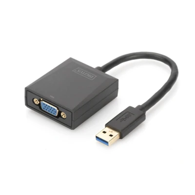 Afbeelding van Digitus DA 70840 USB 3.0 VGA Zwart kabeladapter/verloopstukje