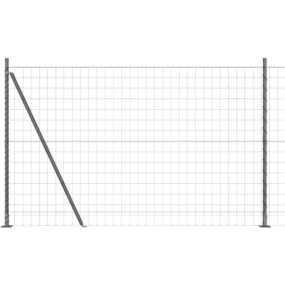 Afbeelding van vidaXL Euro hek met 7 flanged palen 1.4x10 m gegalvaniseerd staal