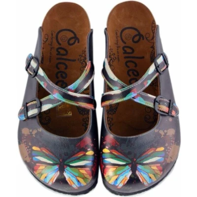 Afbeelding van GOBY Butterfly Clogs Slippers Hoge kwaliteit Handmade Maat 42