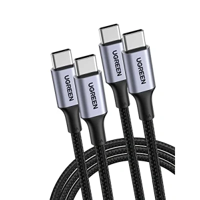 Afbeelding van UGREEN 100W USB C naar kabel 2 stuks PD 3.0 oplaadkabel 5A/20V PPS compatibel met iPhone 15 Pro Max, M3 MacBook Pro/Air, iPad 2024, Galaxy S24 Ultra, Pixel 8, Steam Deck enz. (3m)