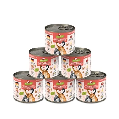 Afbeelding van GranataPet DeliCatessen kalkoen &amp; garnalen, natte voer voor je kat, voedsel katten zonder granen en toegevoegde suikers, lekker gezond gourmets, 6 x 200 g blikken