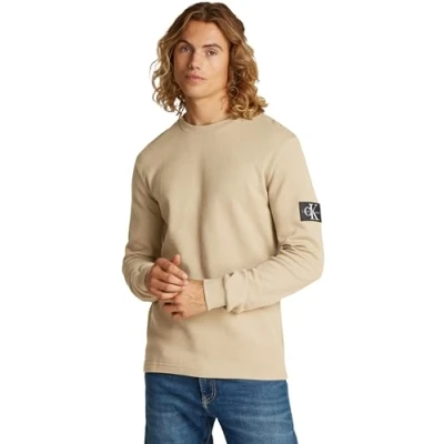 Afbeelding van Calvin Klein Jeans Badge TEE Longsleeve, Heren, Maat: XS, Tree house