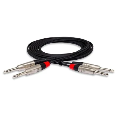 Afbeelding van Hosa HSS 003X2 REAN Neutrik Aansluitkabel (4 x 6,3 mm Jacks/90 cm/Prijs voor paar) Zilver