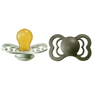 Afbeelding van BIBS Soother Supreme Sage / Hunter Green Latex 6 36 maanden, 2 stuks.