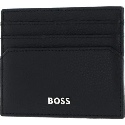 Afbeelding van HUGO BOSS Leren Kaarthouder Classic Grained Card Holder Black Zwart