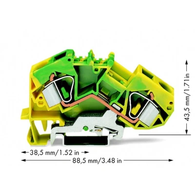 Afbeelding van WAGO 783 607 Aardingsklem 12 mm Spanveer Toewijzing: Terre Groen, Geel 25 stuk(s)