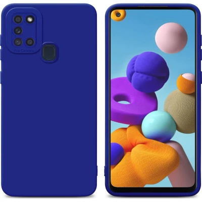 Afbeelding van Cadorabo Hoesje geschikt voor Samsung Galaxy A21s in Fluid BLAUW Beschermhoes gemaakt van flexibel TPU silicone Cover Case