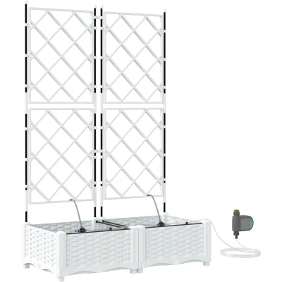 Afbeelding van vidaXL Tuin Plantenbak Wit Kunststof 80 x 40 126 cm