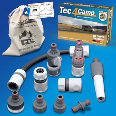 Afbeelding van MaJoCompTec® CONNECT 30 Watertankset voor camper, vulopening tankdeksel accessoires (aansluitset met filter, zonder watertankadapter)