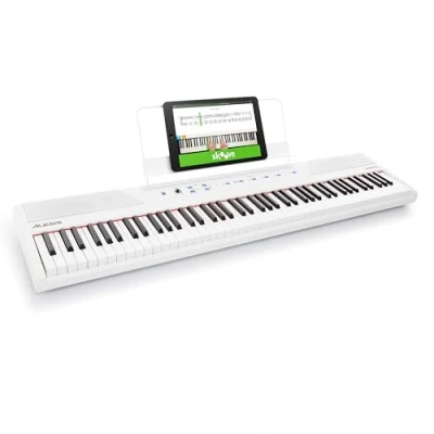 Afbeelding van Alesis Recital 88 toeten Elektronische Digitale Piano met Semi Gewogen Toetsen in Volledige Grootte, 5 Klanken, 2 Ingebouwde 20W Luidsprekers, Voedingsadapter en Skoove Online Lessen (wit)