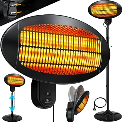 Afbeelding van KESSER® Infraroodverwarming 2000 Watt ✓ Infrarood Standkachel Patio Verwarmer Terras Straler In hoogte verstelbaar Kwartsstraler Binnen Buiten Tafelmodel
