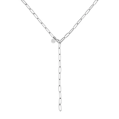Afbeelding van Y Ketting voor Dames I Ankerketting met Verstelbare Haak Sluiting Filigraan Verbindingsketting (Zilver)