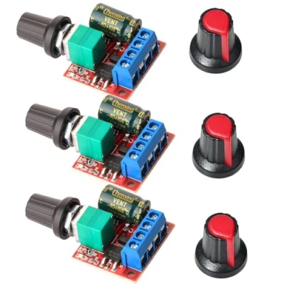 Afbeelding van Gebildet 3pcs Mini DC Motor PWM Snelheidsregelaar,DC 5V 35V 5A Snelheid Verstelbare Schakelmodule,6V 12V 24V Variabele Spanningsregelaar Dimmer Gouverneur Schakelen Bouwen met LED Indicator