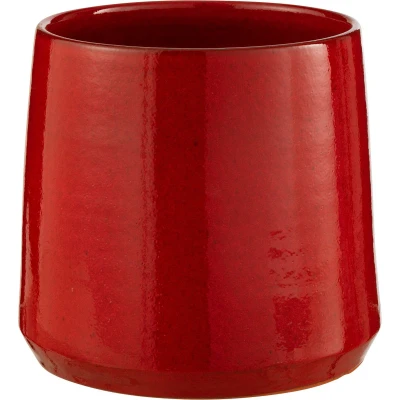 Afbeelding van J Line bloempot Rond keramiek rood medium