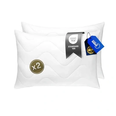 Afbeelding van FAM HOME Zachte Microvezel Kussen Optimale Steun Voor Nek En Hoofd Hypoallergeen Machinewasbaar Droogbaar I Extra zak met vulling (Set van 2 60 x 70 cm)
