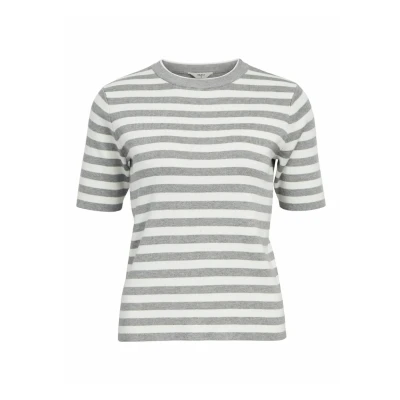 Afbeelding van OBJECT gestreept T shirt OBJESTER grijs/ wit