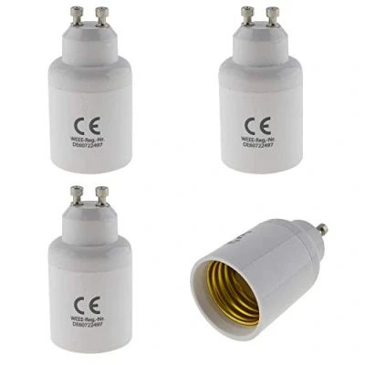 Afbeelding van Set van 4 GU10 fitting op E27 lampvoet adapter; lampadapter voor LED halogeen en energiebesparende lampen