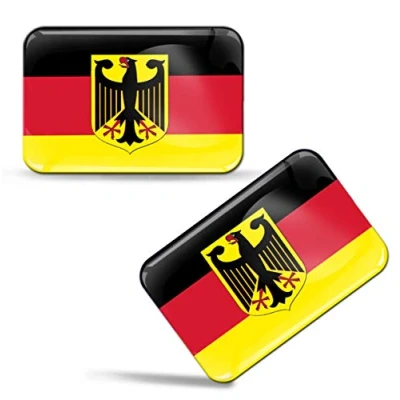 Afbeelding van Biomar Labs® 2 x 3D gelstickers van silicone, Duitse vlag, auto, motorfiets, fiets, raam, deur, PC, mobiele telefoon, tablet, laptop, F 34