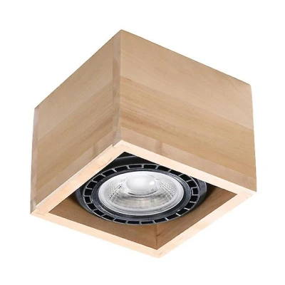 Afbeelding van Sollux Plafondlamp Quatro 1 lichts hout