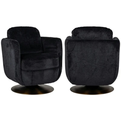 Afbeelding van Richmond Interiors Fauteuil Turner Black Chenille
