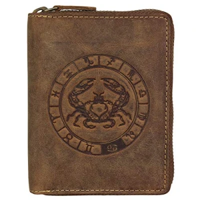 Afbeelding van Greenburry Vintage Sternzeichen Portemonnee, Heren, Maat: One Size, Dark brown