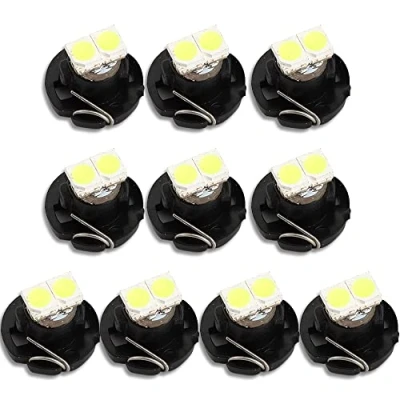 Afbeelding van HSUN T4.2 LED lampen,2LED SMD1210 Chip 20LM extreem helder voor auto dashboard instrument leesmeter paneel licht,10 pack, 6000K wit