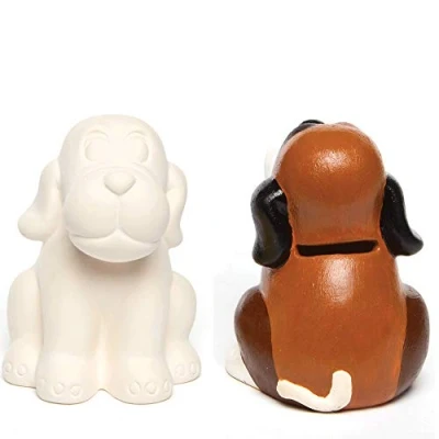 Afbeelding van Baker Ross Keramische spaarpot hond&quot; voor kinderen om te knutselen en decoreren (2 stuks)