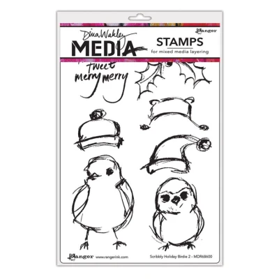 Afbeelding van Ranger Dina Wakley media cling stamp scribbly holiday