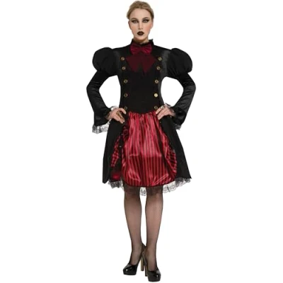 Afbeelding van Fiestas Guirca Jurk Gothic Dames Polyester Zwart/rood Maat 36/38