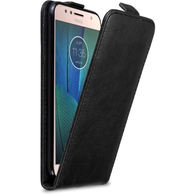 Afbeelding van Cadorabo Hoesje geschikt voor Motorola MOTO G5S PLUS in ZWARTE NACHT Beschermhoes Flip Case Cover magnetische sluiting