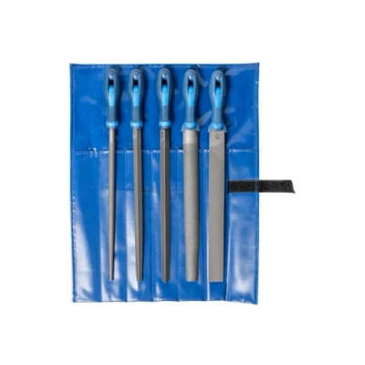 Afbeelding van PFERD Werkplaatsvijlset in pvc roltas, 5 vijlen, kruiskop H1, 300 mm, 11800551 geschikt voor grof verspanen en het voorbewerken