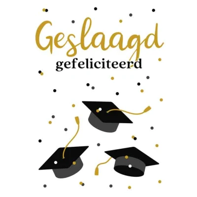 Afbeelding van Kaart Geslaagd SGR22 Geslaagd, gefelicteerd