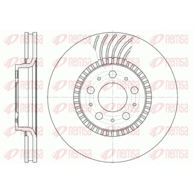 Afbeelding van REMSA Remschijf VOLVO: V70 2, S60 I, XC70 I Cross Country Vooras 305, 305mm 28mm 5 Geventileerd 6591.10 BDM684620,DCA659110,272404,2724045,274170