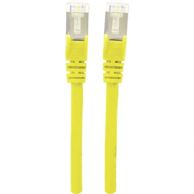 Afbeelding van Intellinet 736725 RJ45 Netwerkkabel, patchkabel CAT 6A S/FTP 10.00 m Geel Folie afscherming, Afscherming gevlochten, Halogeenvrij 1 stuk(s)