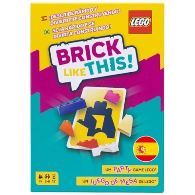 Afbeelding van Asmodee Brick Like This! het officiële Lego spel Party Game snel en grappig bouwspel voor hele gezin: kinderen volwassenen, 15 mins, 2 8 spelers, vanaf 7 jaar, Spaans