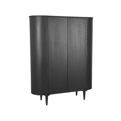 Afbeelding van LABEL51 Oliva wandkast eiken 125x47x158 cm zwart Hout