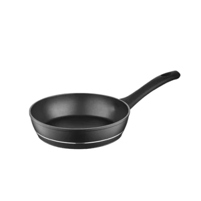 Afbeelding van FLORINA Aluminium Koekenpan I 22 cm Diameter Universele Pan DELUX Antiaanbaklaag Krasbestendige Inductiebodem Geschikt voor Inductiekookplaat, Gasfornuis, Elektrisch Fornuis (Zwart)
